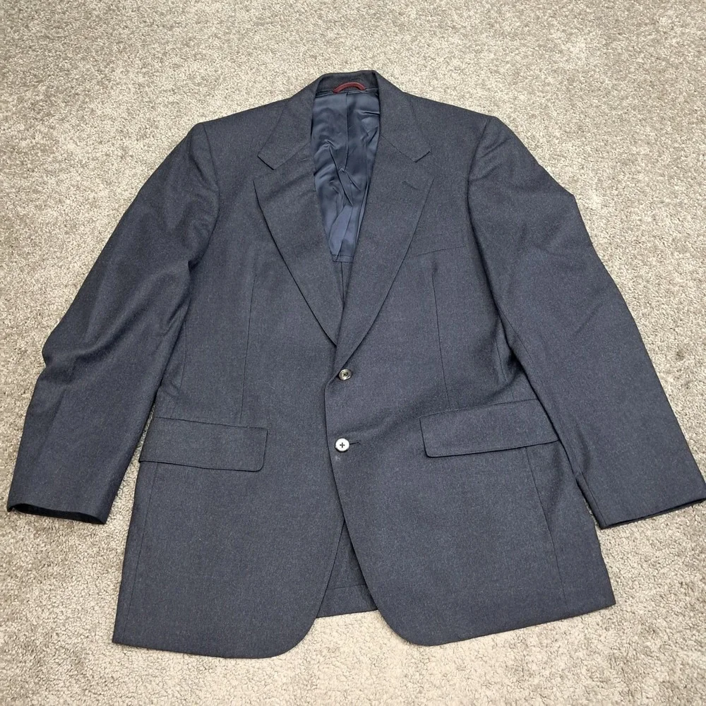 Hart Schaffner Marx Mens Pure Virgin Wool 2 Piece Suit Charcoal Gray 34x29
